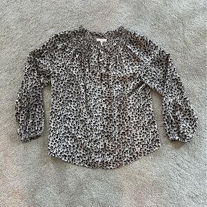 Rebecca Taylor silk animal print Patterned Blouse shirt top size small workwear